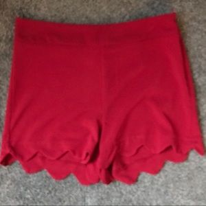 High waisted red shorts